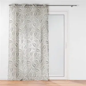 Comparateur de prix : Douceur d'Intérieur Voilage a oeillets 140 x 240 cm voile sablé imprimé Alma Noir