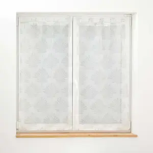 Comparateur de prix : Douceur d'Intérieur Paire droite passants 2 x 60 x 160 cm voile tisse applique levita Blanc
