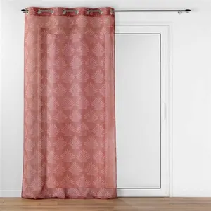 Douceur d'Intérieur Voilage a oeillets 140 x 240 cm voile tissé appliqué Levita Marsala pas cher