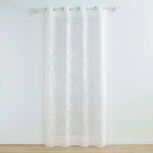 Comparateur de prix : Douceur d'Intérieur Panneau a oeillets 140 x 240 cm voile tisse applique karla Blanc