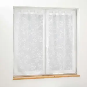 Comparateur de prix : Douceur d'Intérieur Paire droite passants 2 x 60 x 160 cm voile tisse applique karla Blanc
