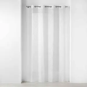 DOUCEUR D'INTÉRIEUR Panneau a oeillets 140 x 280 cm voile sable jacquard poesia Sans pas cher