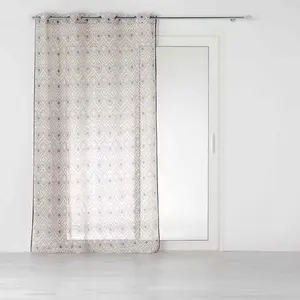 Douceur d'Intérieur Panneau a oeillets 140 x 240 cm effet lin tisse imprime nalika Sans pas cher