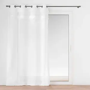 DOUCEUR D'INTÉRIEUR Voilage à illets Grande Hauteur - 140 x 280 cm - Voile Sable avec Franges Frangina pas cher