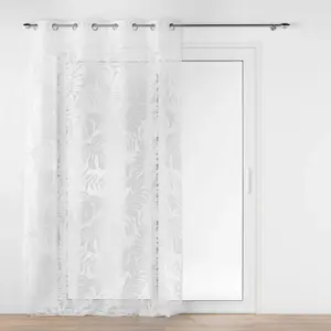 Comparateur de prix : Douceur d'Intérieur Voilage a oeillets 140 x 240 cm voile dévoré métallisé Magnolia