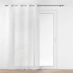 Comparateur de prix : Douceur d'Intérieur Voilage a oeillets 140 x 240 cm voile sablé brodé metallisé Odessa Or