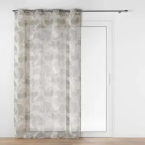 Comparateur de prix : Douceur d'Intérieur Voilage a oeillets 140 x 240 cm effet lin tissé imprimé Ginko Noisette