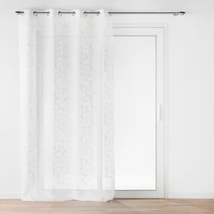 Rideau Voilage à Oillets "Louxor" 140x240cm Blanc pas cher