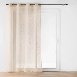 Rideau voilage à oeillets louxor 140x280cm beige pas cher