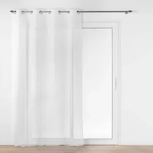 Comparateur de prix : Douceur d'Intérieur Panneau a oeillets 140 x 240 cm voile sable brode metallise felicia Blanc