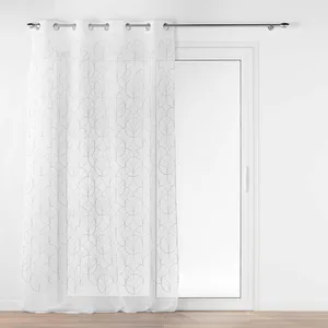 Comparateur de prix : Douceur d'Intérieur Panneau a oeillets 140 x 240 cm voile sable brode metallise felicia Argent