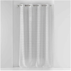 Douceur d'Intérieur Rideau Voilage à Oillets Samara 135x280cm Blanc pas cher