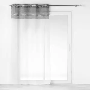 Douceur d'Intérieur Panneau a oeillets 140 x 280 cm voile sable+top effet lin tisse aloria top Sans pas cher