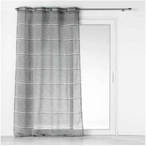 DOUCEUR D'INTERIEUR Rideau Voilage à Oillets Aloria 140x280cm Gris pas cher