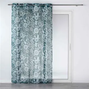 Douceur d'Intérieur Panneau a oeillets 140 x 280 cm voile sable imprime milady Bleu pas cher