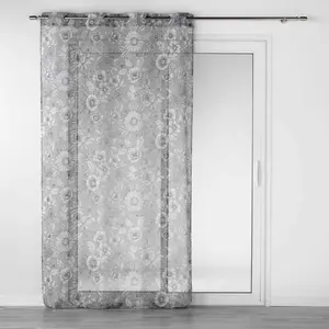 DOUCEUR D'INTERIEUR Rideau Voilage à oeillets "milady" 140x240cm Gris pas cher