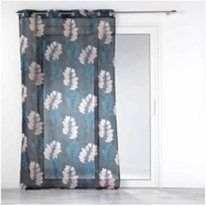 Douceur d'Intérieur Panneau a oeillets 140 x 280 cm voile sable imprime belline Bleu pas cher