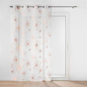 DOUCEUR D'INTÉRIEUR Panneau a oeillets 140 x 280 cm voile sable imprime metallise joyce Or Rose pas cher