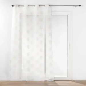 Comparateur de prix : Douceur d'Intérieur Voilage a oeillets 140 x 240 cm voile sablé imprimé metallisé Sixtine Or