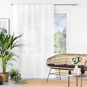Comparateur de prix : Douceur d'Intérieur PANNEAU A PASSANTS CACHÉS 140 x 240 CM EFFET LIN TISSÉ HALTONA BLANC