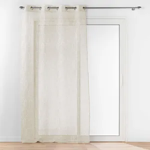 Comparateur de prix : Douceur d'Intérieur Voilage a oeillets 140 x 240 cm voile sable imprimé Pandore Blanc