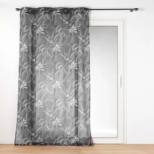 Comparateur de prix : Douceur d'Intérieur Voilage a oeillets 140 x 240 cm voile sablé imprimé Cabana Noir