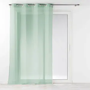 Comparateur de prix : Douceur d'Intérieur Voilage à oeillets 140 x 240 cm liseré blanc Louise Vert sauge