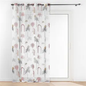 Douceur d'Intérieur Panneau a oeillets 140 x 280 cm voile sable imprime cocotis Sans pas cher
