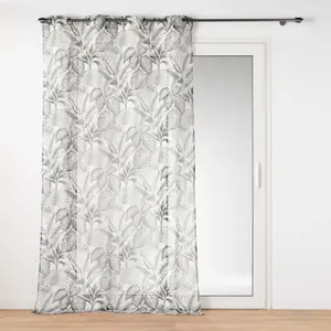 Douceur d'Intérieur Voilage a oeillets 140 x 240 cm voile sablé imprimé Cabana Naturel pas cher