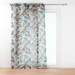 DOUCEUR D'INTÉRIEUR Voilage grande taille a oeillets 140 x 280 cm voile sable imprime lavinia Sans pas cher