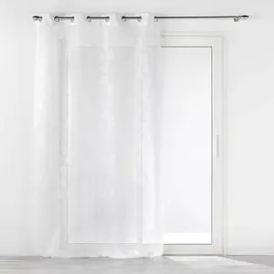 Comparateur de prix : Douceur d'Intérieur Homemaison - Panneau a oeillets 140 x 240 cm voile sable brode edenia Blanc
