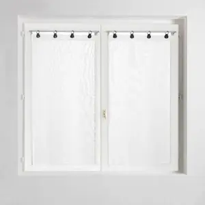 GENERIQUE Paire de Voilages à Anneaux Linka 60x160cm Blanc pas cher