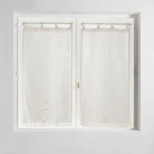 GENERIQUE Paire de Voilages à Oillets Minalisa 60x120cm Lin pas cher