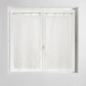 GENERIQUE Paire de Voilages à Oillets Minalisa 60x160cm Blanc pas cher