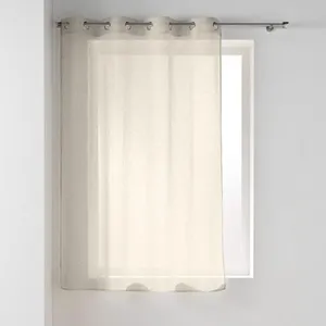 DOUCEUR D'INTERIEUR Voilage a oeillets 140 x 180 cm voile tisse carlin Beige pas cher