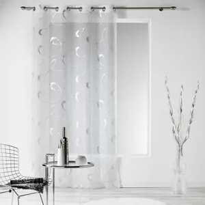 Comparateur de prix : Douceur d'intérieur Voilage tamisant aux impressions argentées polyester blanc 140x240 cm
