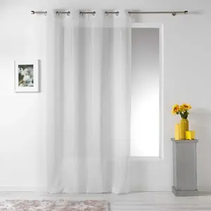 Douceur d'Intérieur Panneau a oeillets 140 x 260 cm voile sable fils chenille linahe Blanc