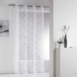 Douceur d'Intérieur Rideau Voilage "Chenilla" 140x260cm Gris pas cher
