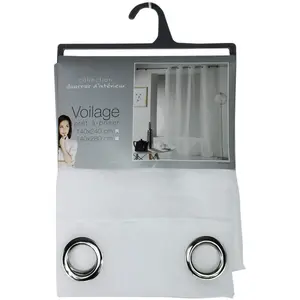 Douceur d'Intérieur Ac-deco - Panneau a oeillets 140 x 280 cm etamine crash telma Blanc pas cher