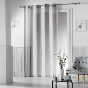 Douceur d'Intérieur Panneau a oeillets 140 x 240 cm tisse naturel alia Gris pas cher