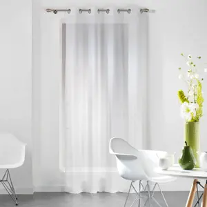 Douceur d'Intérieur Panneau a oeillets 140 x 240 cm voile fils coupes dandy Blanc