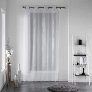 Douceur d'Intérieur Panneau a oeillets 140 x 240 cm voile sable applique filiane Blanc pas cher