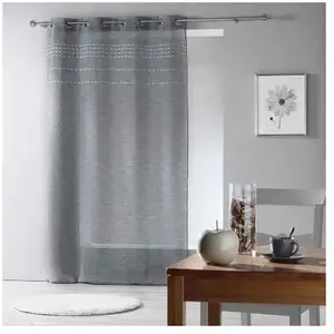 Douceur D’Interieur Voilage Motif "Perles" (140x240 cm - Gris anthracite) pas cher