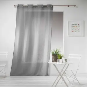 Douceur d'Intérieur Panneau a oeillets 140 x 240 cm effet lin tisse haltona Gris pas cher