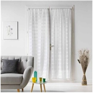 Comparateur de prix : Douceur d'Intérieur Paire droite passe tringle 2 x 70 x 200 cm voile sable candide Blanc