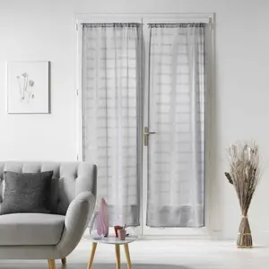 Comparateur de prix : Douceur d'Intérieur Paire droite passe tringle 2 x 70 x 200 cm voile sable candide Gris