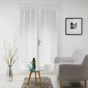 Douceur d'Intérieur Paire droite passe tringle 2 x 70 x 240 cm voile tisse milza Blanc pas cher