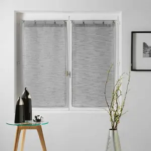Douceur d'Intérieur Paire droite anneaux 2 x 60 x 120 cm voile tisse milza Anthracite pas cher