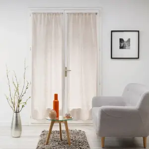Comparateur de prix : Douceur d'Intérieur Paire droite passe tringle 2 x 70 x 200 cm voile tisse milza Beige