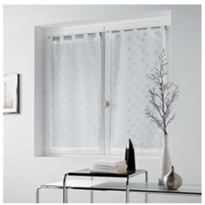 Comparateur de prix : Douceur d'Intérieur Paire droite passants 2 x 60 x 90 cm voile sable applique damina Blanc